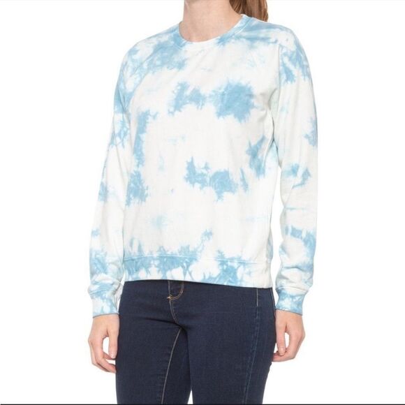 Lucky Brand Tie Dye Blue Sweatshirt Crewneck | Sz Small - Picture 1 of 7